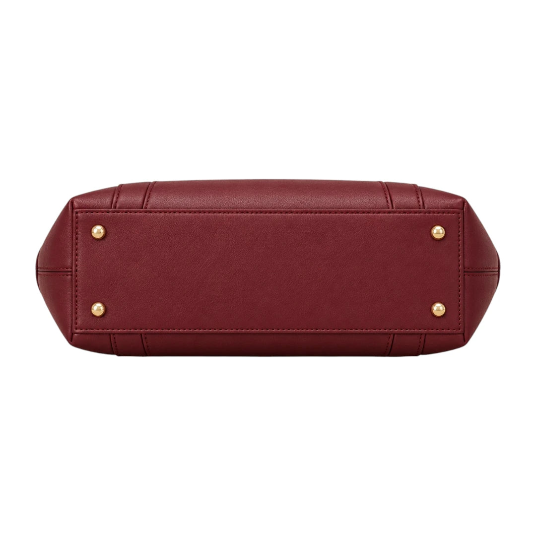 PUUREST Burgundy Women’s Tote Handbag – Faux Leather Everyday Shoulder Bag