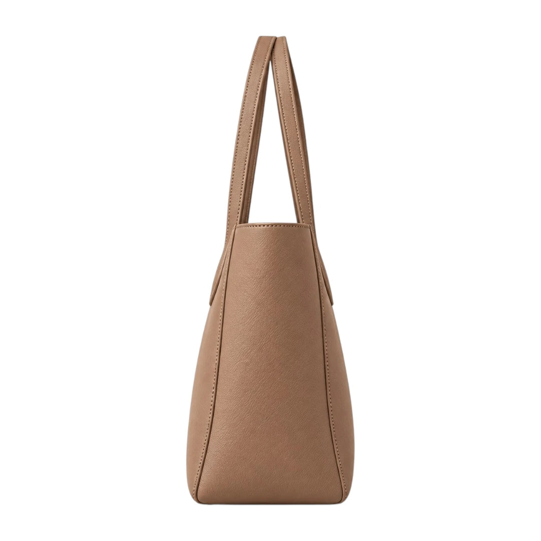 PUUREST Beige Women’s Tote Handbag – Faux Leather Everyday Shoulder Bag