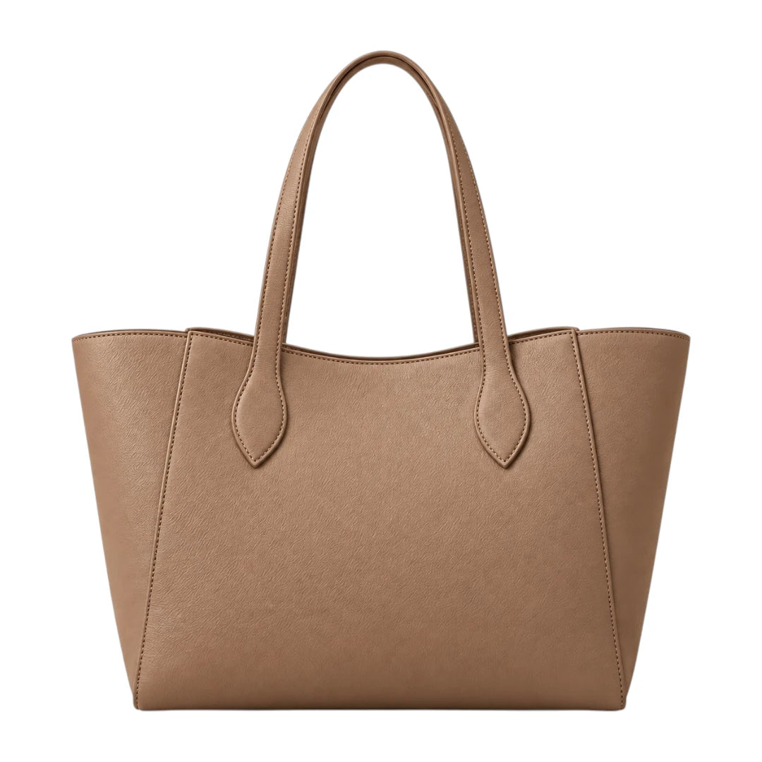 PUUREST Beige Women’s Tote Handbag – Faux Leather Everyday Shoulder Bag