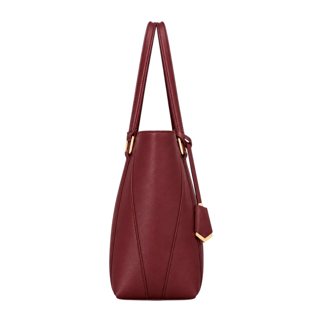 PUUREST Burgundy Women’s Tote Handbag – Faux Leather Everyday Shoulder Bag