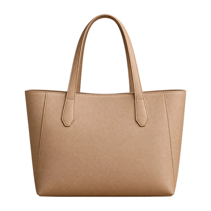 PUUREST Tan Women’s Tote Handbag – Classic Faux Leather Everyday Shoulder Bag