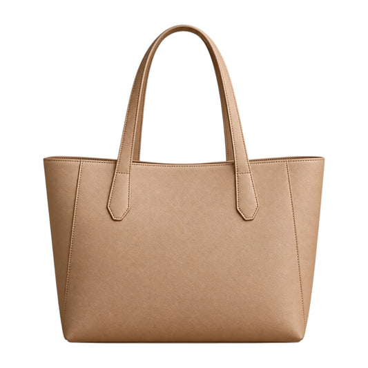 PUUREST Tan Women’s Tote Handbag – Classic Faux Leather Everyday Shoulder Bag