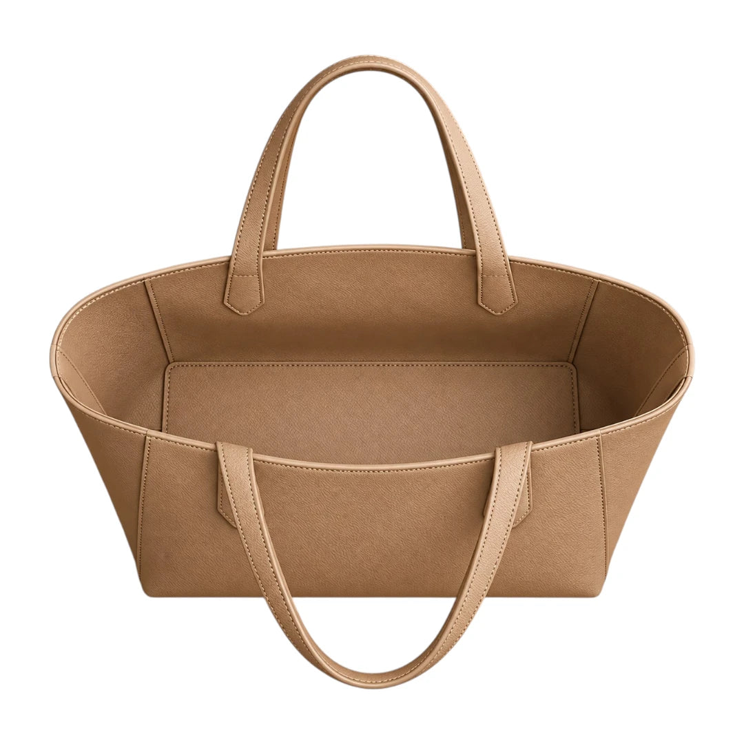 PUUREST Tan Women’s Tote Handbag – Classic Faux Leather Everyday Shoulder Bag