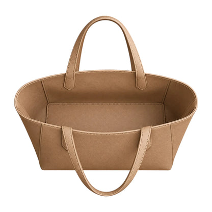 PUUREST Tan Women’s Tote Handbag – Classic Faux Leather Everyday Shoulder Bag