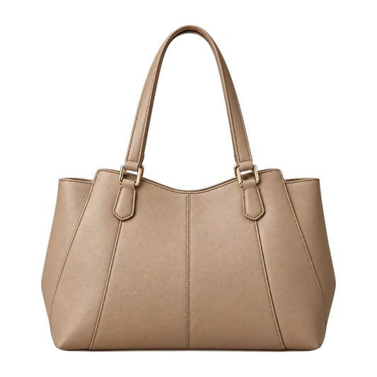 PUUREST Taupe Women’s Tote Handbag – Multi-Compartment Faux Leather Shoulder Bag